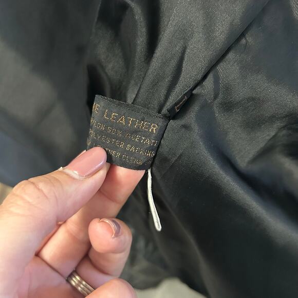 Vintage 80s Black Leather Jacket Metallic Gold Patchwork Suede Large 1990s 1980s - Picture 5 of 12